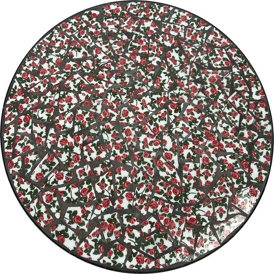 AXI Amélie Bistro-Set „Mozaïek Bloemen“ in Rosa – Metallgestell mit Keramikfliesen – Balkonset mit 2 Stühlen und einem Tisch