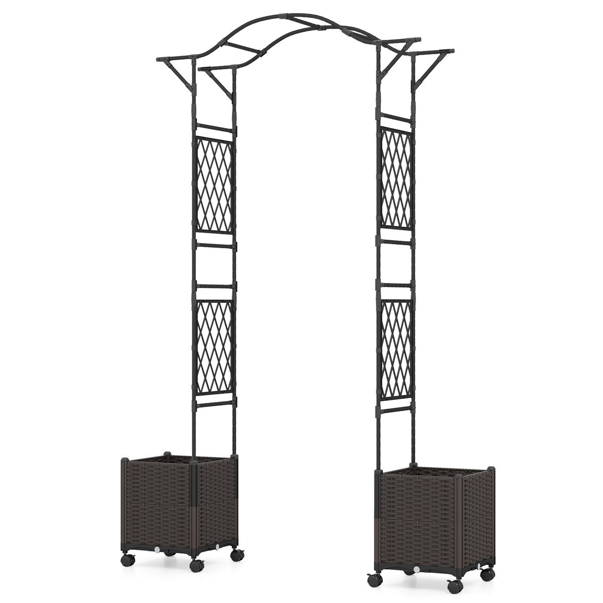 Coast Gartenbogen mit Pflanzkästen – 2-in-1-Klettergerüst mit Selbstbewässerungssystem – schwarz