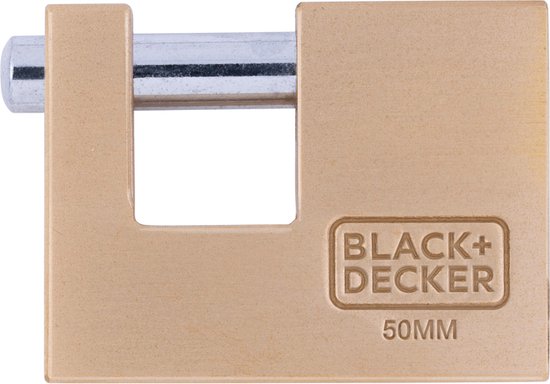 BLACK+DECKER Vorhängeschloss - 50mm - Inkl. 3 Schlüssel - Massivmessing