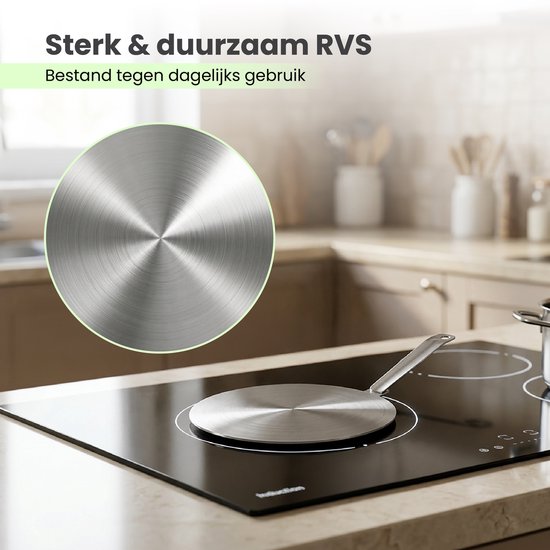 MoreCore Induktionsadapter 24 cm – Induktionsadapterplatte – Induktionsschutz – Kochfeldschutz – Induktionsplatte – Edelstahl