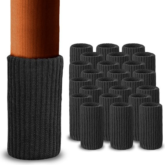 Roegaarden Stuhlbeinschoner Socken Schwarz Bodenschutz 24 Stück