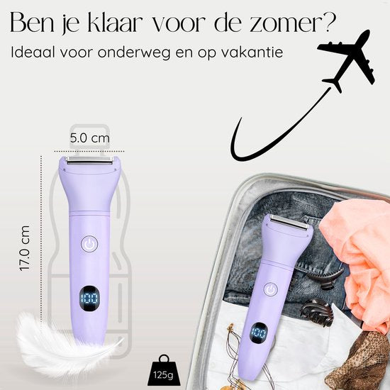3-in-1 Ladyshave mit Display - Gesicht - Achseln - Beine - Bikinizone - Sansbeauté® - Rasierer Frau - Elektrischer Epilierer - Gesichtshaarentfernung Damen - Trimmer Frau - Ladyshaves Bikini - USB Wiederaufladbar