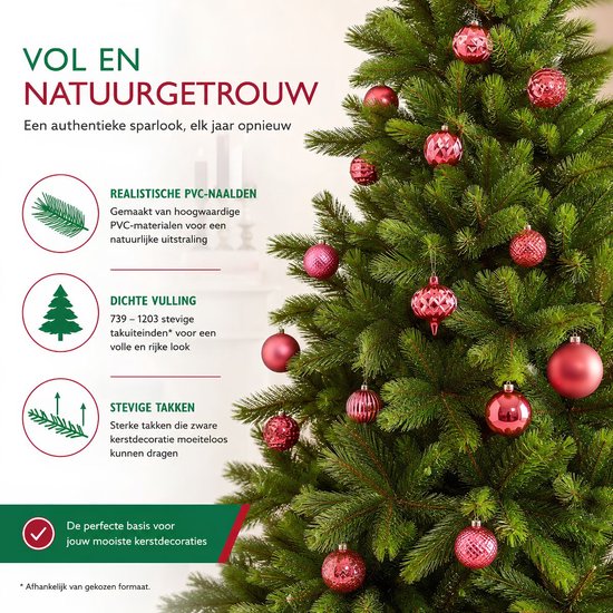 Triumph Tree Wyoming Weihnachtsbaum-Serie – Weihnachtsdekoration für zu Hause mit dichten Tannenzweigen – Kunstbaum mit realistischen PVC-Hartnadeln – Grüne Fichte – H 230 x Ø 165 cm