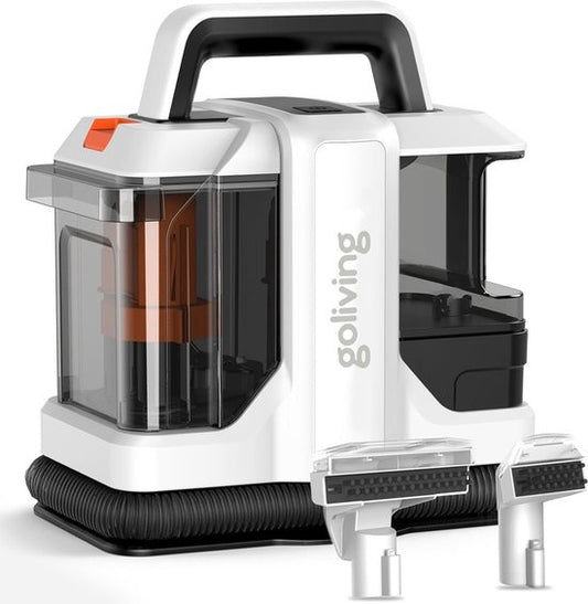 Goliving - Teppich-/Fleckenreiniger - 450W - 1,5m Schlauch - mit Zubehör - Weiß