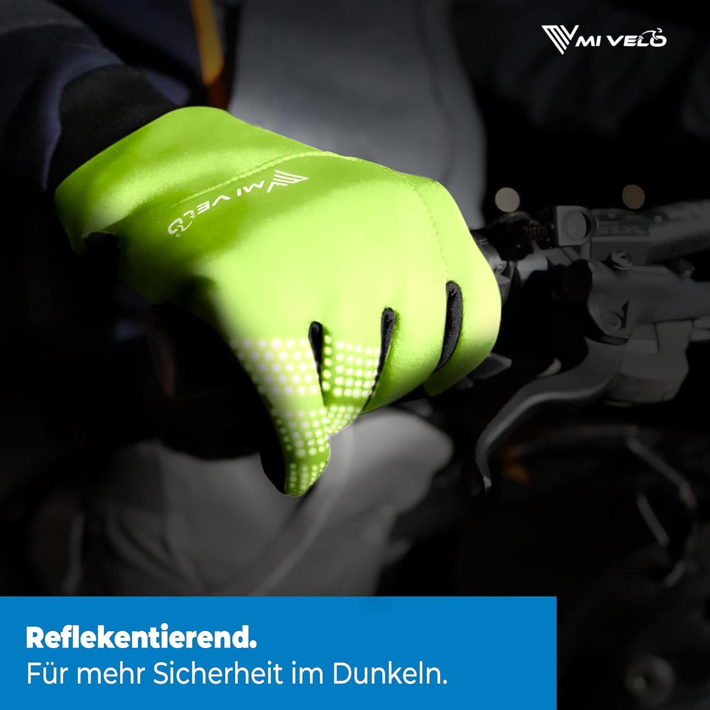 MIVELO Radhandschuhe VELORIDER - Wind- und wasserdicht - Fester Griff - Gelb - Größe S