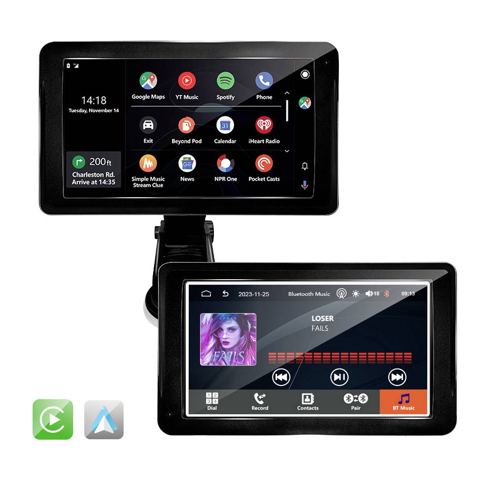 Technaxx TX-320 Kabelloses CarPlay- und Android Auto-Display – Schwarz – 7-Zoll-Touchscreen – Bluetooth 5.0 – WLAN – 19 x 11,1 x 3,7 cm
