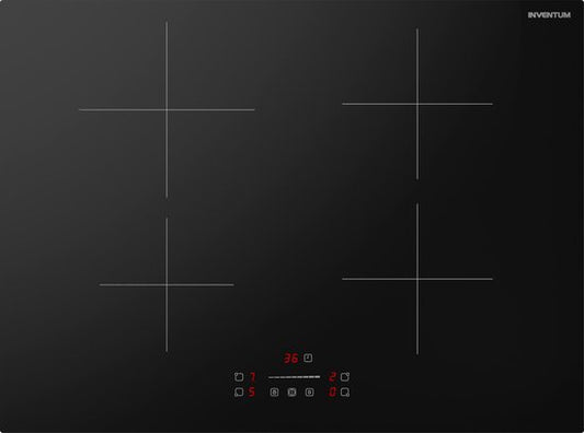 Inventum IKI7028 - Einbau-Induktionskochfeld - 70 cm - 4 Kochzonen - 1- oder 2-Phasen - Randlos - Schwarz
