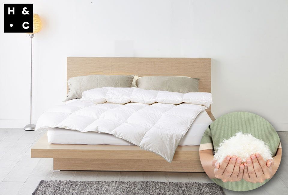 H&C - Luxuriöse Entendaunendecke - 15% Daunen - für das ganze Jahr geeignet - 140×220 cm - Weiß