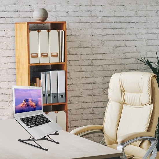 LURKÂ® Laptop-Ständer verstellbar - Ergonomischer Laptop-Halter - klappbar - Notebook/Buch/Tablet - Aluminium - 11 bis 17 Zoll - Schwarz