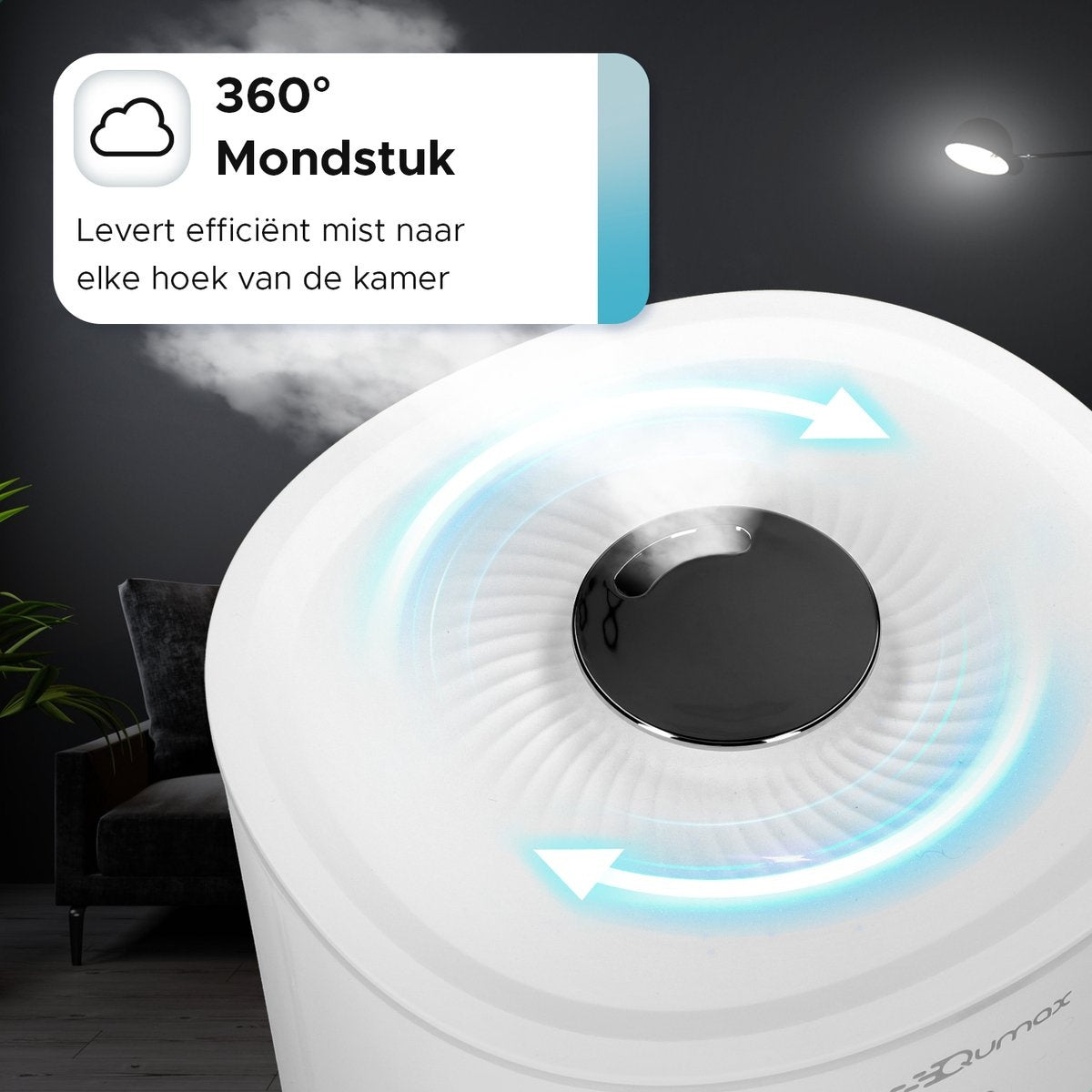 Qumax Luftbefeuchter mit Aromatherapie 2,8L - verschiedene Stufen - leises Design