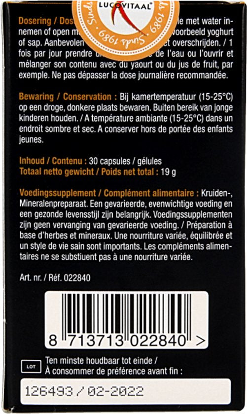 Lucovitaal Blutzucker Nahrungsergänzungsmittel - 30 Kapseln