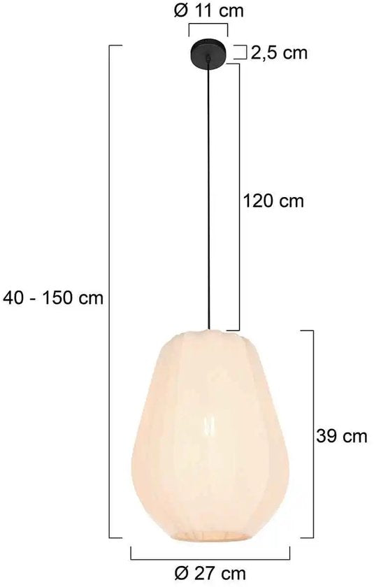 Anne Lighting - Hängeleuchte - Zobel - Creme - Stoff - Ø 27cm - E27 - 4124CR