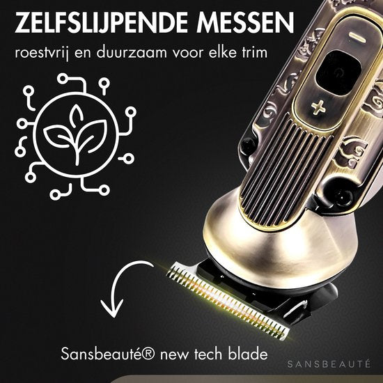 9-in-1 Bartschneider Herren - Sansbeauté® Trimmer für Bart und Körper - Inkl. 9 Aufsätze - Bodygroomer Herren - Body Trimmer Herren - Haartrimmer - Clippers - 0.5-15MM - Nase und Ohren - Trimmer - Bartmaschine - Multigroomer