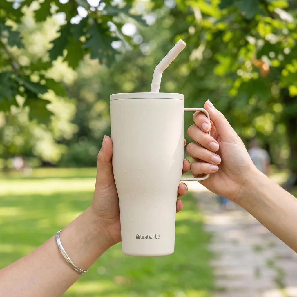 Brabantia Thermobecher – Strohhalm – 830 ml – 6 Std./15 Std. – 20,4 x 13 cm