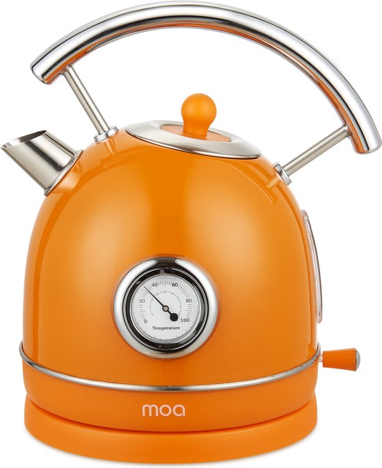 MOA Wasserkocher Retro - 1,8L - Retro - 2200W - Edelstahl - Orange