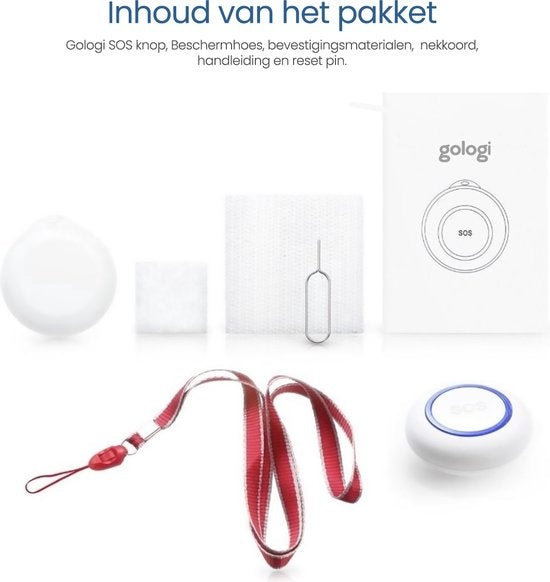 Gologi Slim persönlicher Alarm - Paniktaste - Seniorenalarm - Funkalarmtaste - Notfalltaste - Senioren - WIFI - Fernbenachrichtigung über App