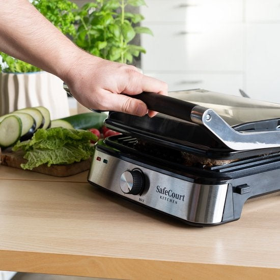Safecourt Kitchen Contact grill compact CG200 - Toaster - Grillgerät - Abnehmbare Platten
