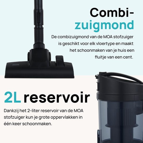MOA Leistungsstarker Staubsauger ohne Beutel - 23 kPa - Schwarz - 900W - VC85B