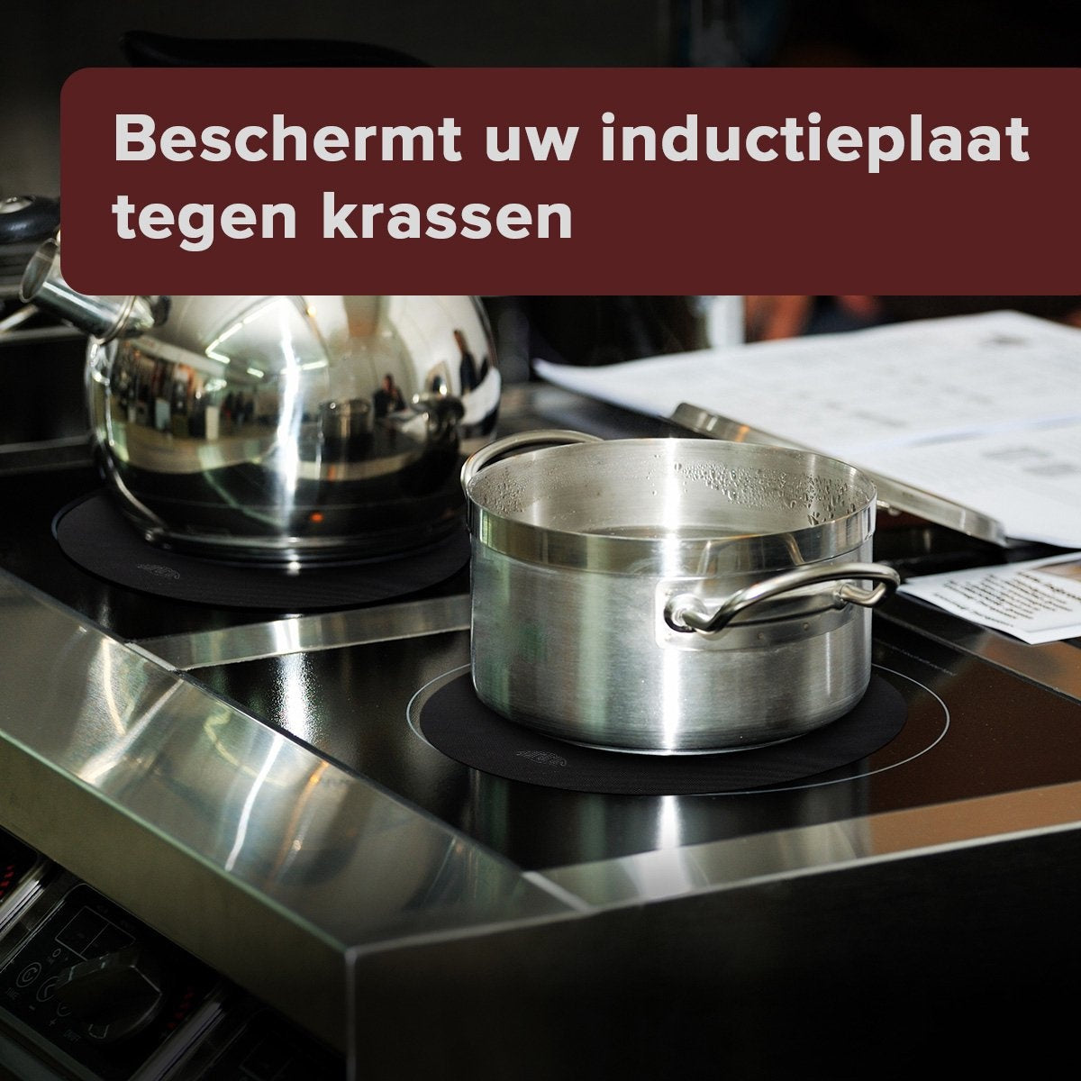 Nimma Induktionsschutz - 5er Set - Induktionsmatte rund und eckig - bis 240 Grad - Ã˜22cm - Silikon