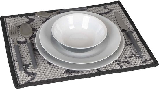 Bo-Camp - Besteckset - Im Korb - Edelstahl - 24-teilig - 6 Personen - Grau