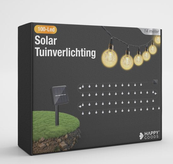 Happy Goods Solar-Gartenleuchten - 100 LED (2x50)