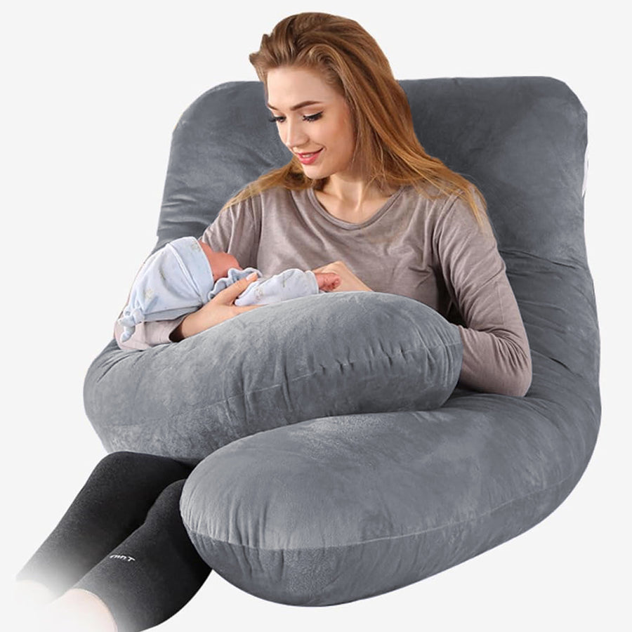 Earkings Schwangerschaftskissen Seitenschläferkissen - Dunkelgrau