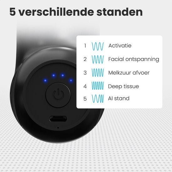 Auronic Massage Gun - Massagegerät - Professional - 4 Aufsätze und Etui - Massage Gun - Ganzkörper - Dunkelgrau