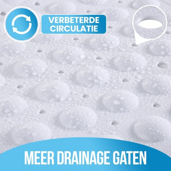 Avalo Badematte / Antirutschmatte Dusche - 100x40CM - Weiß - Mit Saugnäpfen - Duschmatte Antirutsch für Dusche - Badematte
