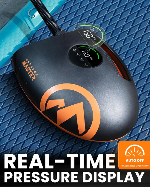 OutdoorMaster Shark 2S Hochdruck-Luftpumpe – Schwarz & Orange – 20 PSI