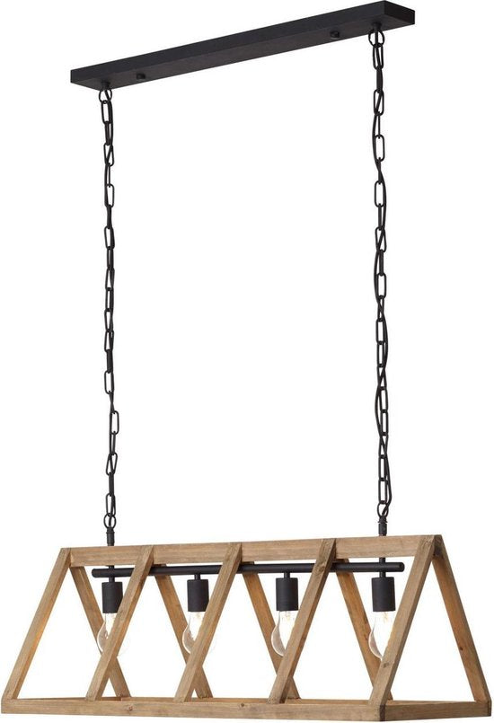 BRILLIANT - Matrix Nature - Pendelleuchte 4 Licht - 230 V - Holz antik - Schwarz Korund - Dimmbar