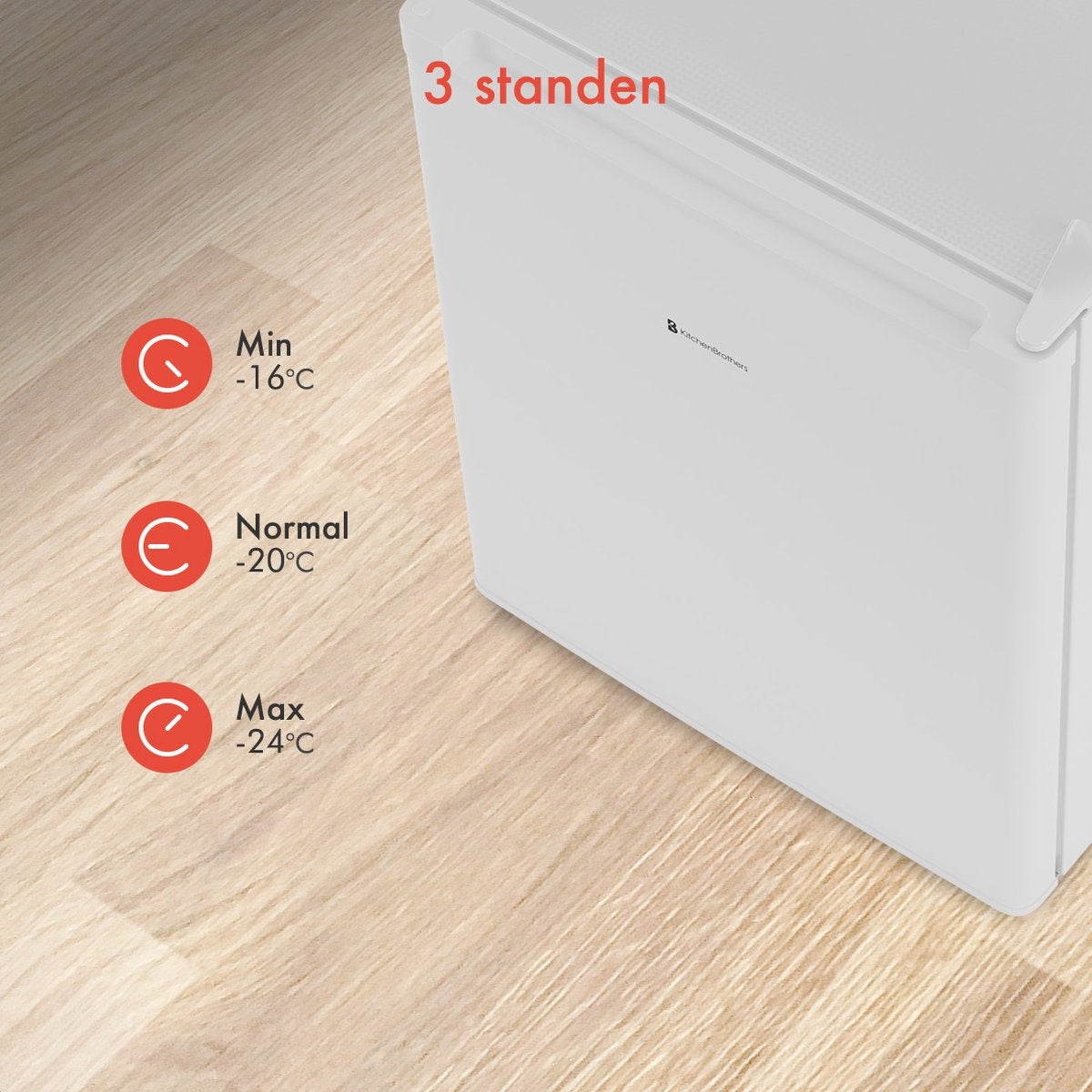 KitchenBrothers Mini-Gefrierschrank - Kompakt - 44x47x51 cm - Weiß