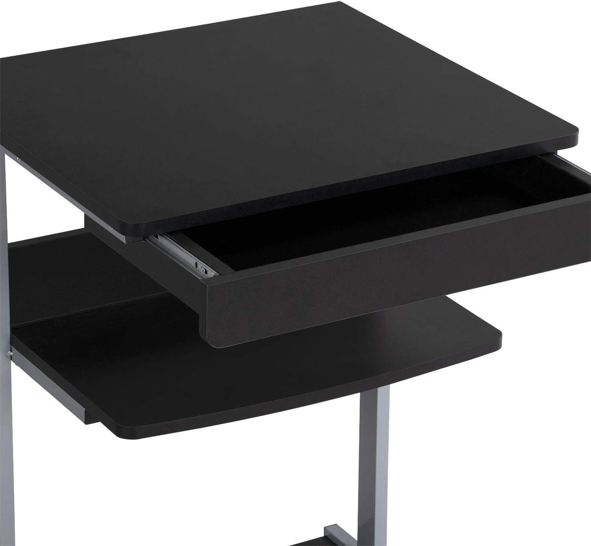 Yaheetech kleiner mobiler Computertisch 56 x 51 x 80 cm – Schwarz – mit Rollen