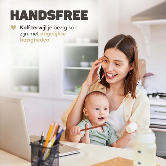Vulpes Goods BabyCare Elektrische Milchpumpe – Kabellos & Freihändig – USB – Inkl. Brustschild & Aufbewahrungsbeutel