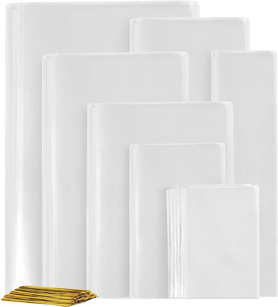 Feestio Partytüten Mix Set - 300 Stück - Bonbontüten - Leckerli-Tüten Kinderparty - Cellophantüten Transparent - Geschenktüten - Bonbontüte
