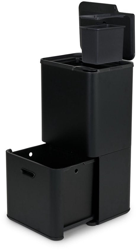 Umuzi Cleaning Mülleimer – 70 Liter – Schwarz – Mülltrennung – 41,5,5 × 31,4 × 77,8 cm