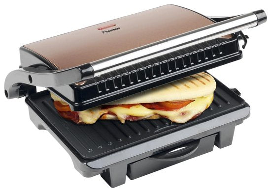 Bestron Kontaktgrill – ASW113CO – 1000 W – Sandwichtoaster – 25 x 17 cm Grillfläche – Kupfer – 5 Jahre Garantie