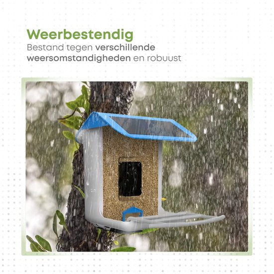 Vierbeiner - Vogelfutterautomat - Vogelhaus mit Kamera - AI-Vogelerkennung - 1080 HD - Audio
