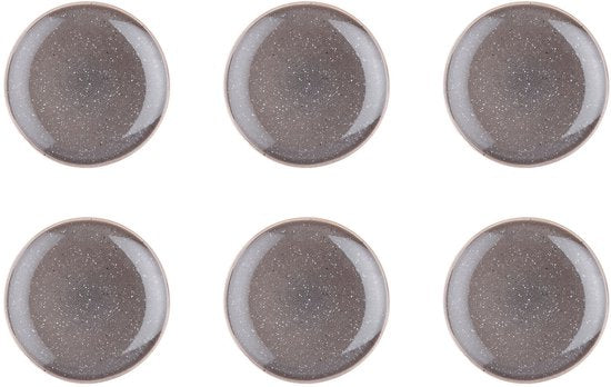 Teller STELLAR Ø22cm - 6 Stück - Betongrau