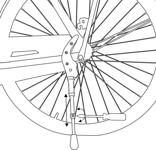 Bicycle Gear Fahrradständer Hinterrad - Fahrradständer für Fahrräder 24'' bis 28" - Fahrradständer - Stadt- und Rennräder - in der Länge verstellbar - Max. 20KG - Stahl - Schwarz