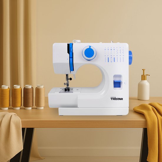 Tristar SM‑6003 Nähmaschine – 14 Stiche – Automatischer Einfädler & Freiarm – LED-Beleuchtung – Inklusive Zubehör – Für Anfänger