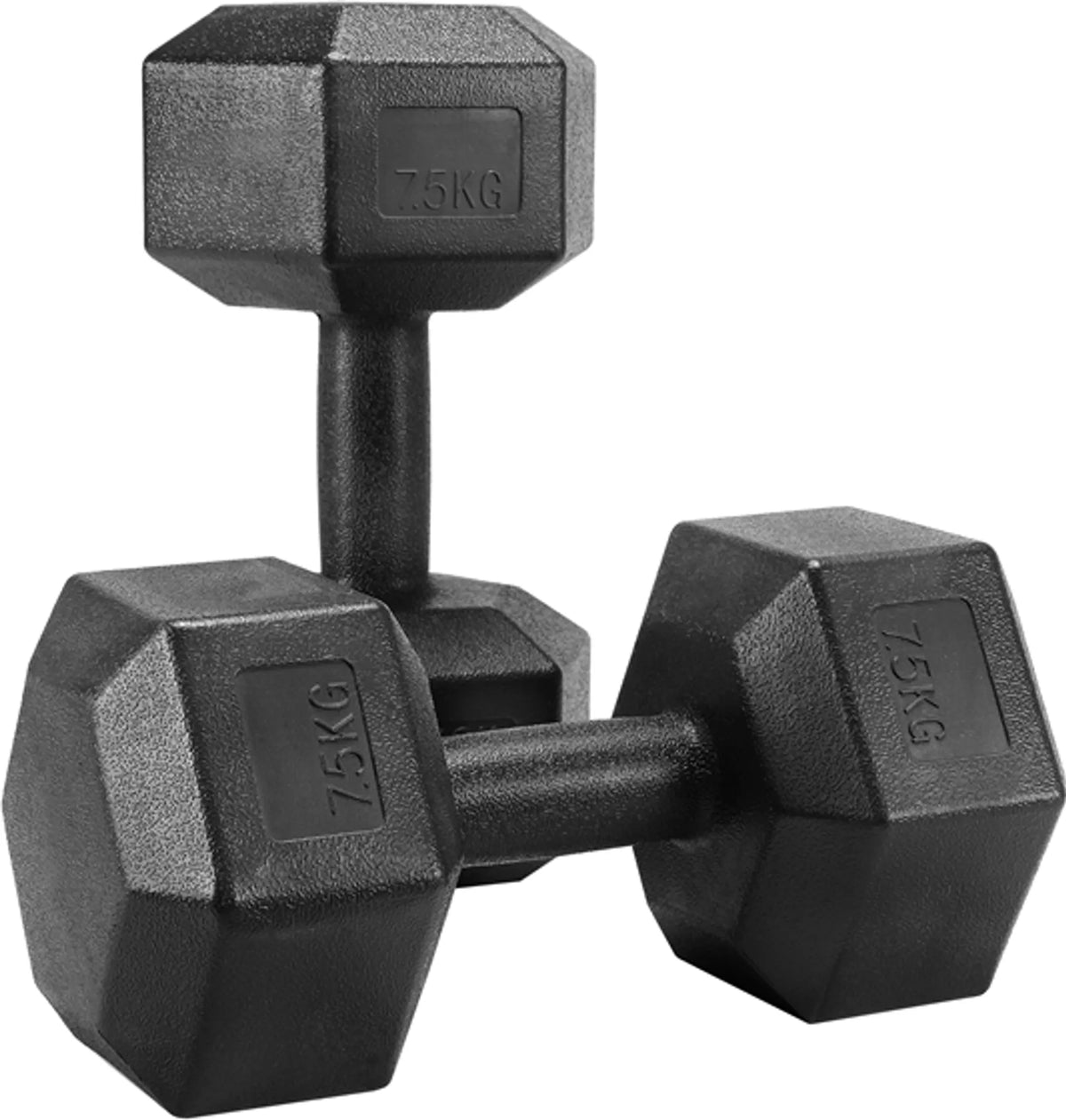 Yaheetech Hanteln 7,5 kg Set von 2 - Features hexagonal Anti-Roll-Design und ergonomische Griff und Bodenschutz PVC-Beschichtung - für Krafttraining und Cardio - Schwarz Gusseisen Beton und PVC - 31 x 14,6 x 14,6 cm