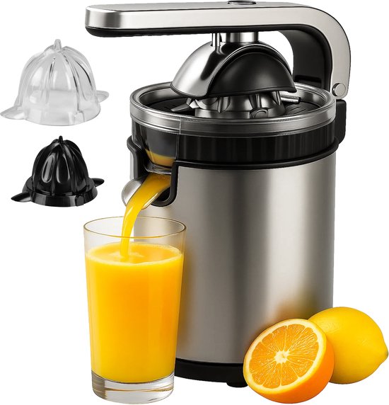 AoraKitchen Zitruspresse - Orangenpresse elektrisch - 600ML - Zitronenpresse - 160W - Saftpresse - 2 Presskegel