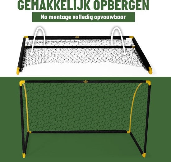 Umbro Fußballtor - Faltbar - 180 x 91 x 120 CM - Für Kinder - Schwarz/Gelb