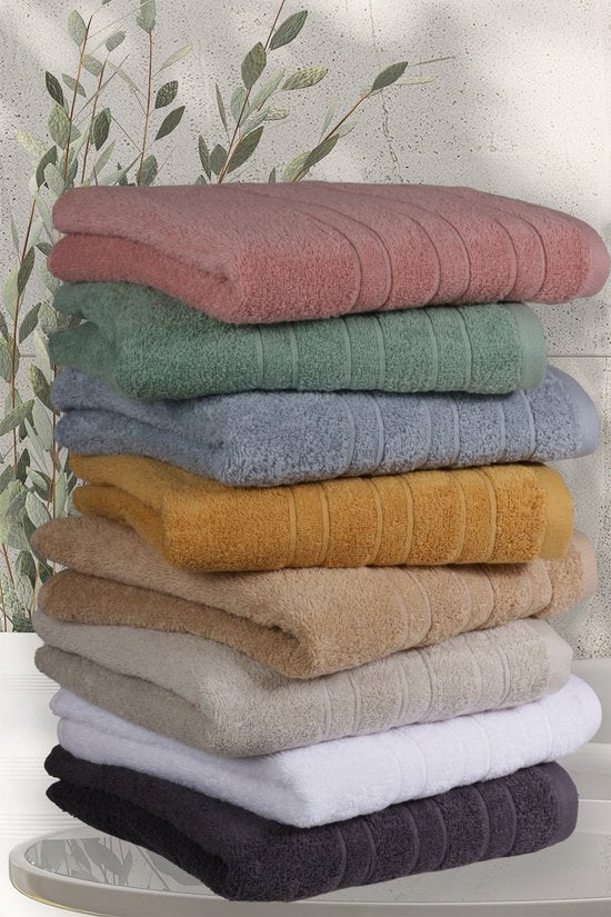 DoubleLife Handtücher XL 70 x 140 cm – 4er-Set – 100 % Baumwolle, davon 50 % recycelte Baumwolle – GRS-zertifiziert – Stone Green
