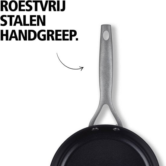 Brabantia Dusk Bratpfanne Ø 28 cm – 100 % PFAS-frei – Keramik-Antihaftbeschichtung – Induktionsgeeignet – spülmaschinen- und ofenfest – Grau