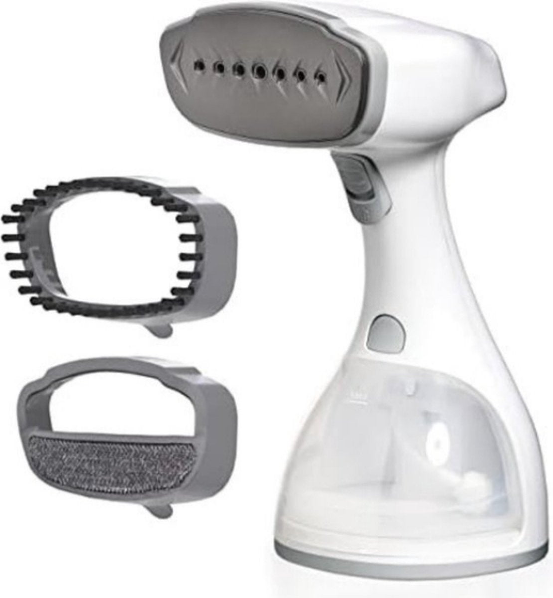 LEBENLANG Dampfbügeleisen - Händetrockner mit LCD & 2 Aufsätzen - 1500W - 300 ml - 7 x 4 x 10 cm - Weiß