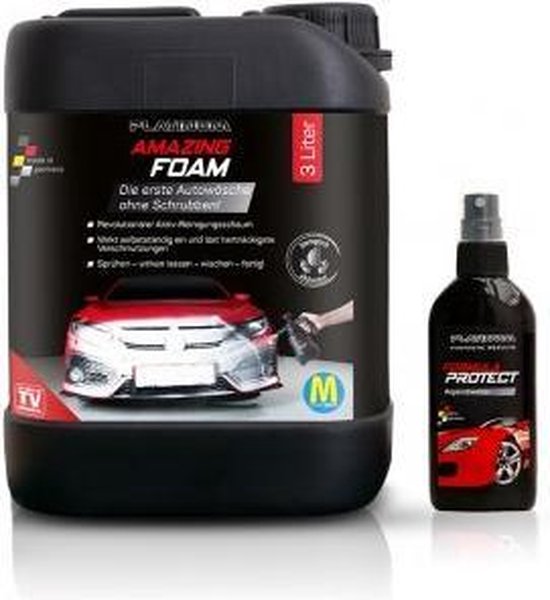 1000 ml Platinum Amazing Foam + gratis: 3000 ml Platinum-Nachfüllpackung + gratis: Platinum Fantastic Protect-Glasversiegelung