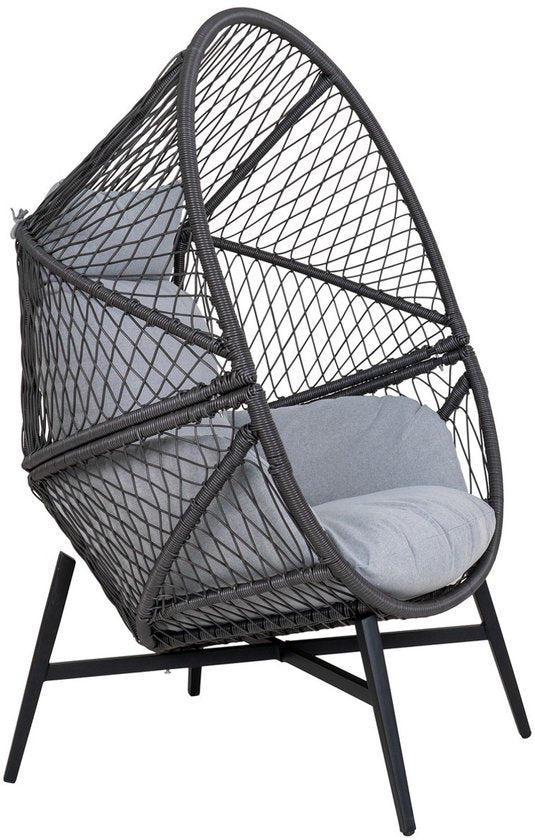 Sessel Rattan Schwarz - 74x73x103cm - House Nordic