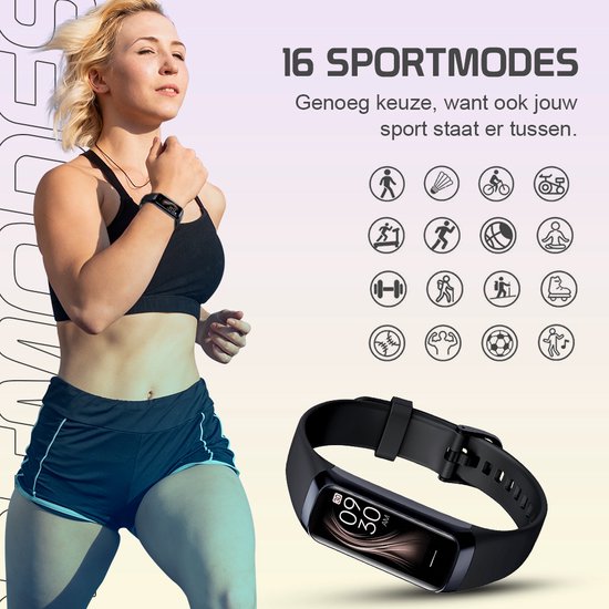 Otiume Activity Tracker HR mit Schrittzähler und Herzfrequenzmesser - Sportuhr - Smartwatch - Schwarz für Frauen, Männer und Kinder - Fitness Tracker - Blutdruckmessgerät