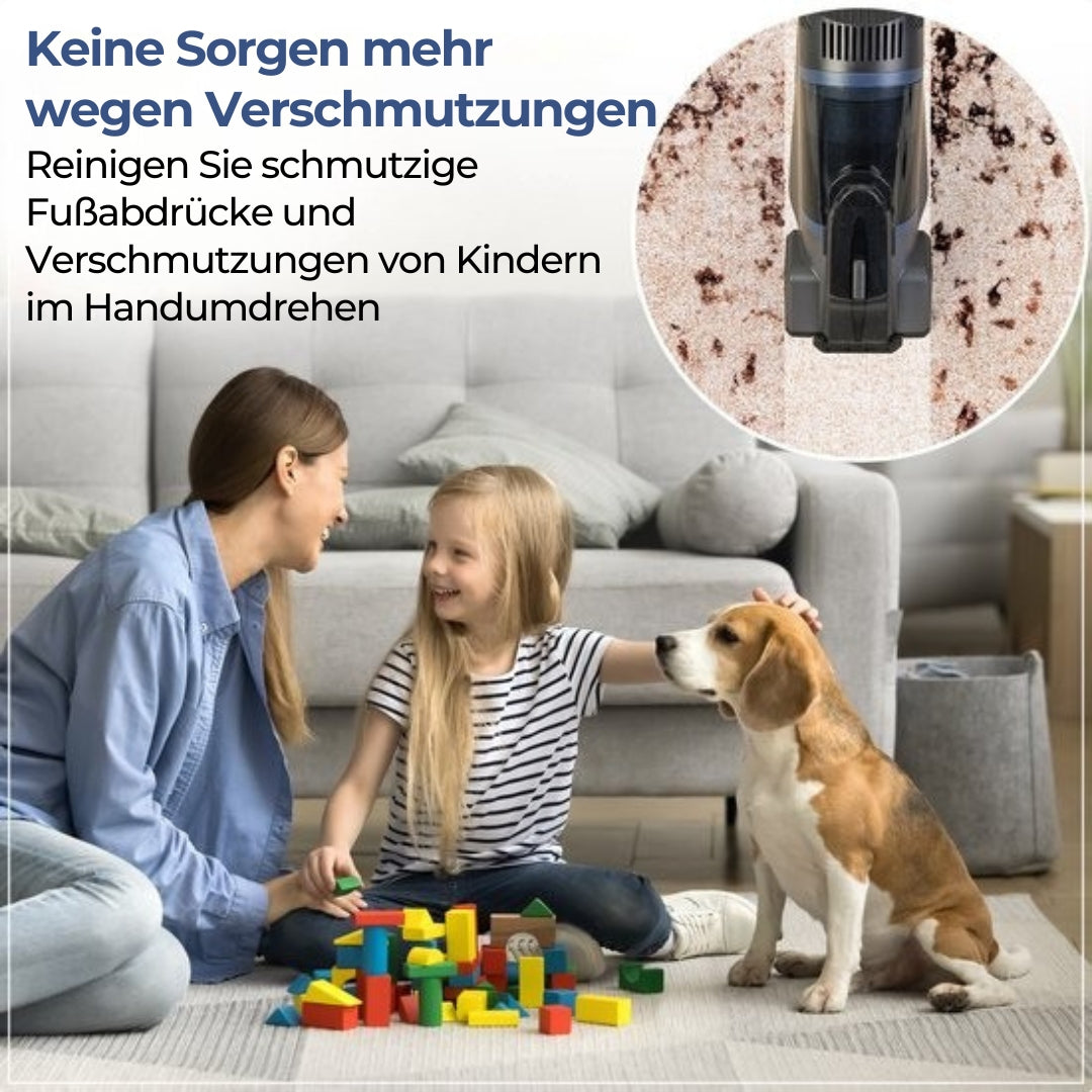 Innovixpro® Teppichreiniger - 2 Aufsätze - 45 Minuten Akkulaufzeit - Kabellos - Schwarz